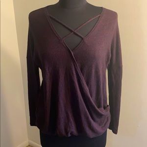 moa moa Burgundy Wrap Sweater